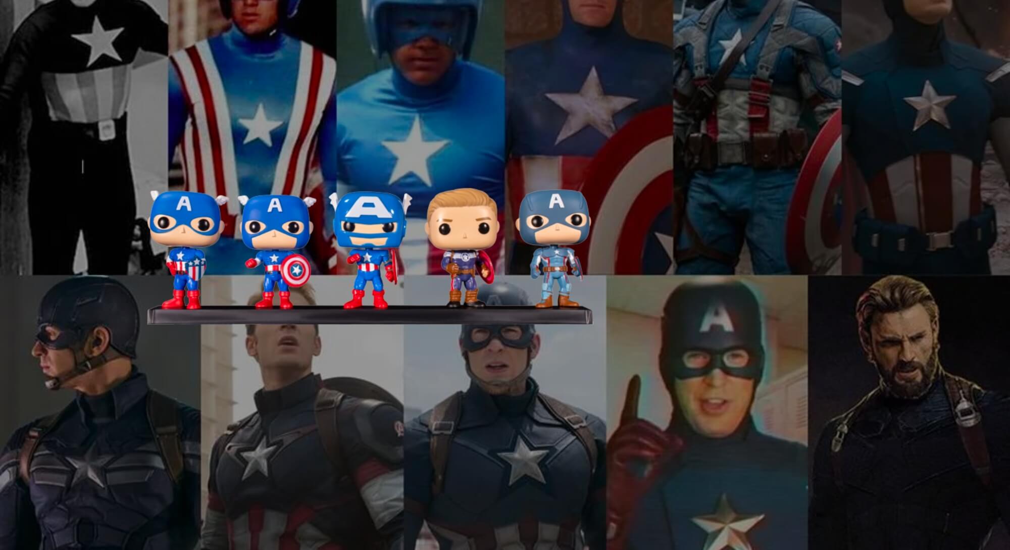 Funatic Store Banner Captain America Through the Years Funko POP